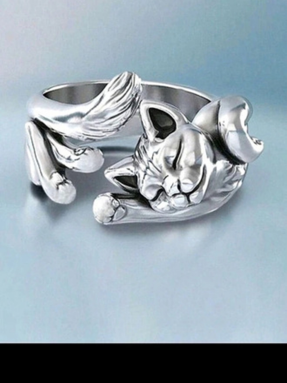 Sleeping Cat Wrap Ring